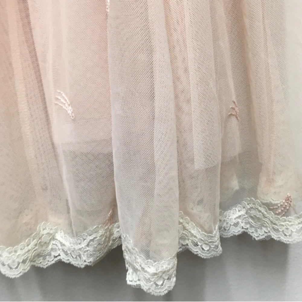 Mademoiselle Tulle Lace Embroidered Skirt 4 Pink Balletcore Romantic Feminine - Picture 6 of 13